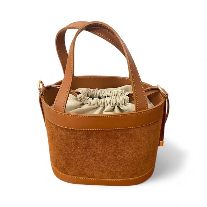 Borsa Bucket I Borsa a Tracolla I Borsa in Camoscio Artigianale I Made in Italy