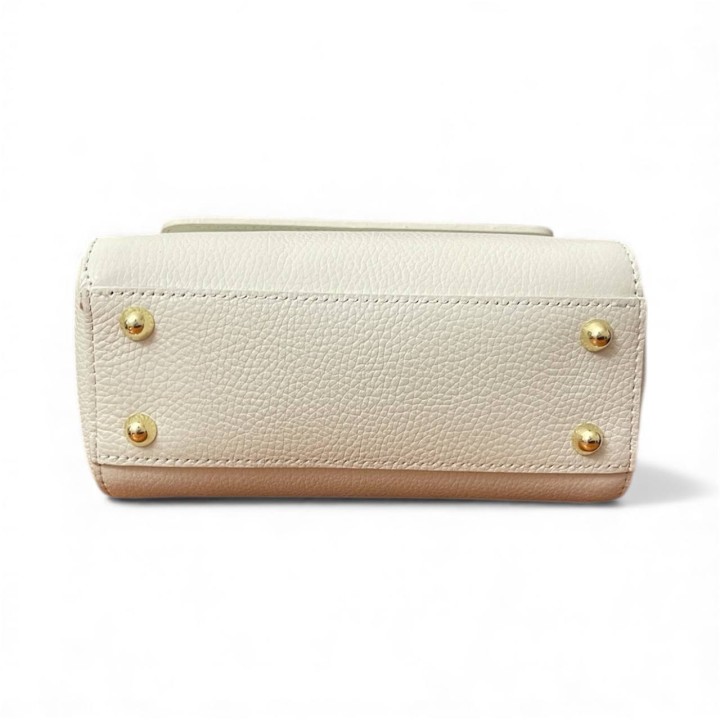 Borsa a Mano in Pelle con Manico in Bambù I Made in Italy