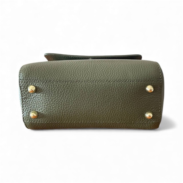 Borsa a Mano in Pelle con Manico in Bambù I Made in Italy