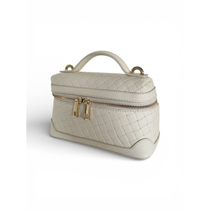 Borsa Gemma I Borsa a Tracolla in Pelle Intrecciata Avorio I Made in Italy I Floren Leather