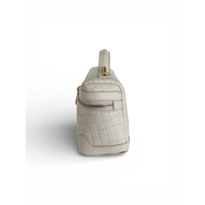 Borsa Gemma I Borsa a Tracolla in Pelle Intrecciata Avorio I Made in Italy I Floren Leather