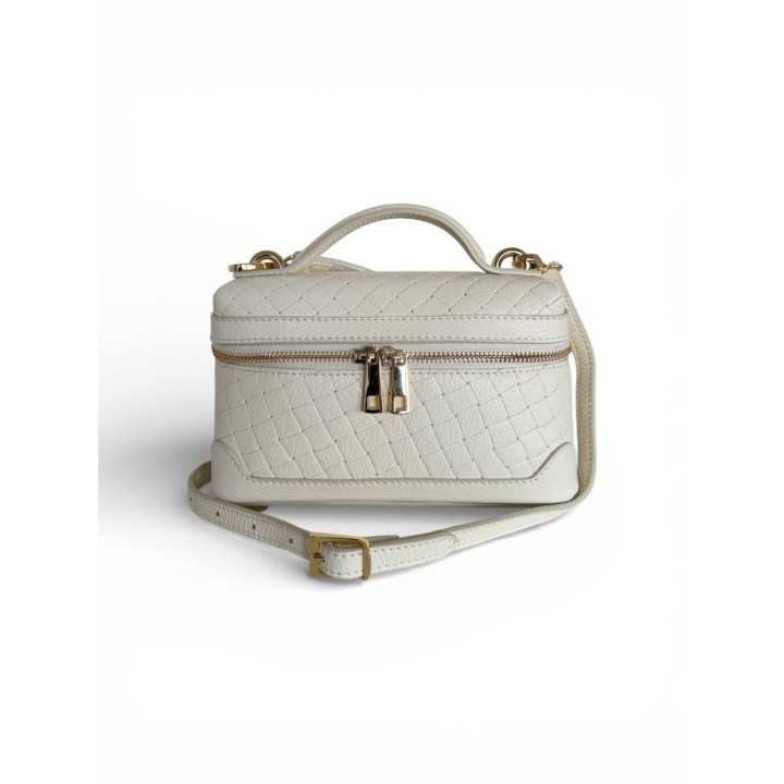 Borsa Gemma I Borsa a Tracolla in Pelle Intrecciata Avorio I Made in Italy I Floren Leather