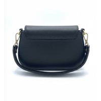 Borsa Elegante in Pelle Nera – Tracolla Regolabile e Dettagli Oro