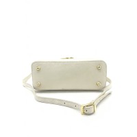 Borsa a Tracolla in Pelle Intrecciata Avorio – Lusso Minimalista con Dettagli Dorati