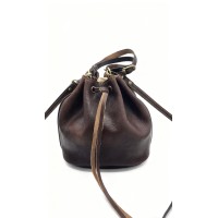 Borsa a secchiello donna in pelle conciata al vegetale – Produzione artigianale toscana Made in Italy