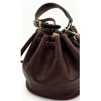 Borsa a secchiello donna in pelle conciata al vegetale – Produzione artigianale toscana Made in Italy