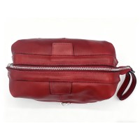 Beauty Case in Vera Pelle Conciata al Vegetale Rosso – Made in Italy