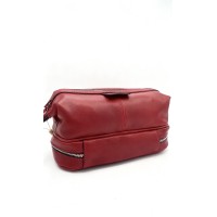 Beauty Case in Vera Pelle Conciata al Vegetale Rosso – Made in Italy