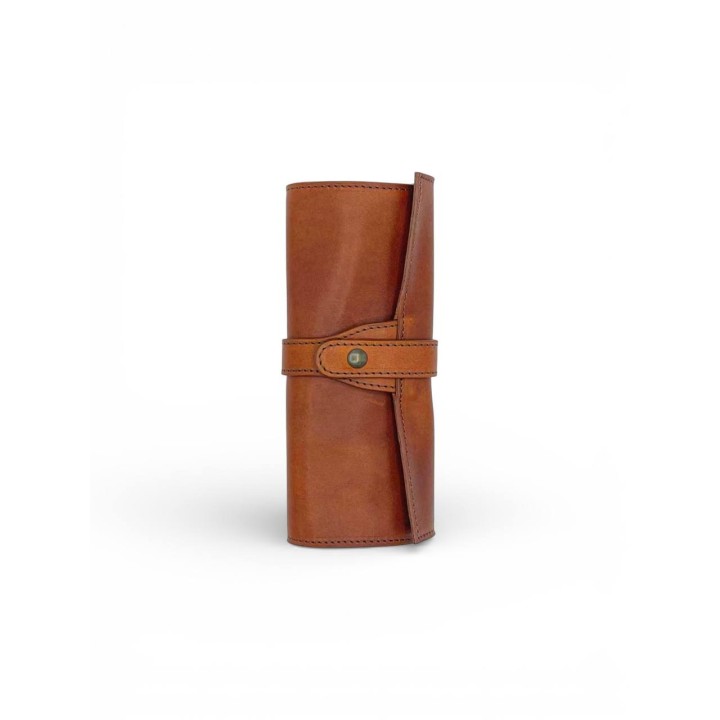 Portapennelli in Pelle Conciata al Vegetale  I Fatto a mano in Toscana | Made in Italy I Floren Leather