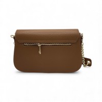 Borsa a Spalla In pelle Rossa Con Tracolla In Catena e In Pelle Effetto Cocco