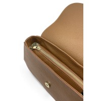 Borsa a Spalla In pelle Rossa Con Tracolla In Catena e In Pelle Effetto Cocco