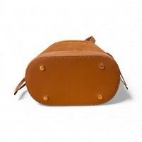 Borsa Bucket Suede Mini Colo Cuoio