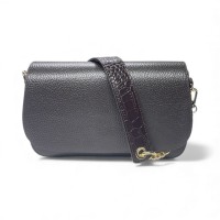 Borsa a Spalla In pelle Rossa Con Tracolla In Catena e In Pelle Effetto Cocco