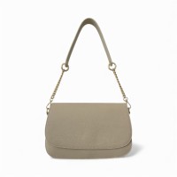 Borsa a Spalla In pelle Rossa Con Tracolla In Catena e In Pelle Effetto Cocco