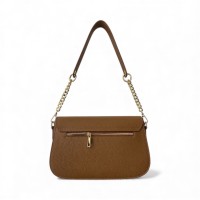 Borsa a Spalla In pelle Rossa Con Tracolla In Catena e In Pelle Effetto Cocco