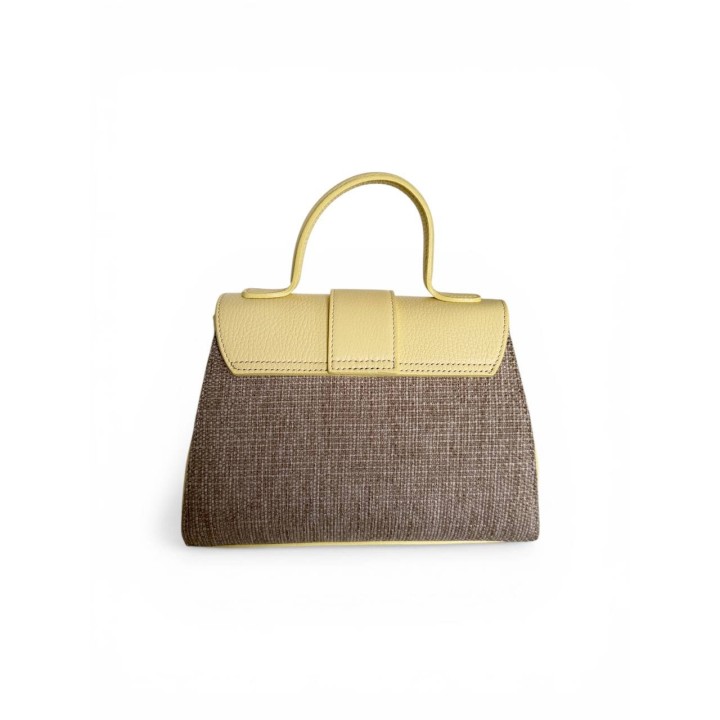 Borsa Alice M. Rafia I Borsa a Tracolla in Pelle Martellata I Made in Italy I Floren Leather