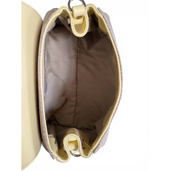 Borsa Alice M. Rafia I Borsa a Tracolla in Pelle Martellata I Made in Italy I Floren Leather