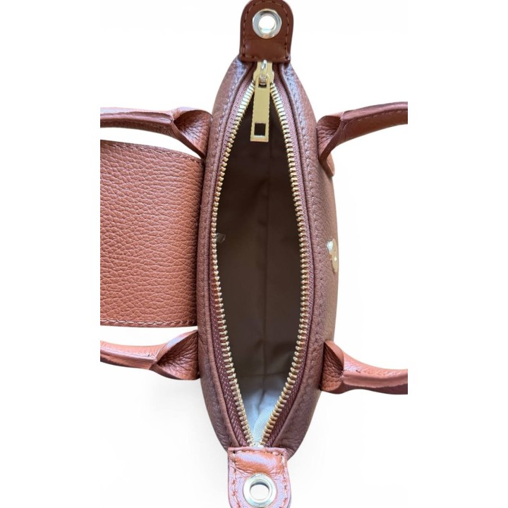 Borsa Dumpling I Borsa a Mano-Tracolla in Pelle Dollaro Artigianale Italiano I Made in Italy